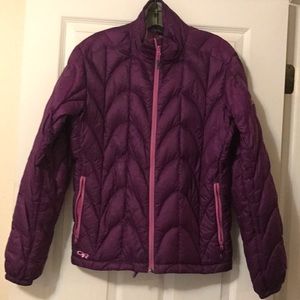 Purple puffer jacket light weight